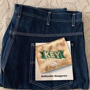 Key Authentic Dungaree Size 40x30 NWT 100% Cotton Blue Jeans Carpenter S…